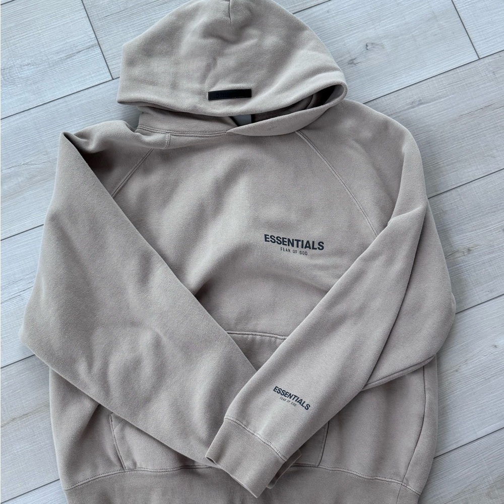 Essentials Beige Hoodie for Men